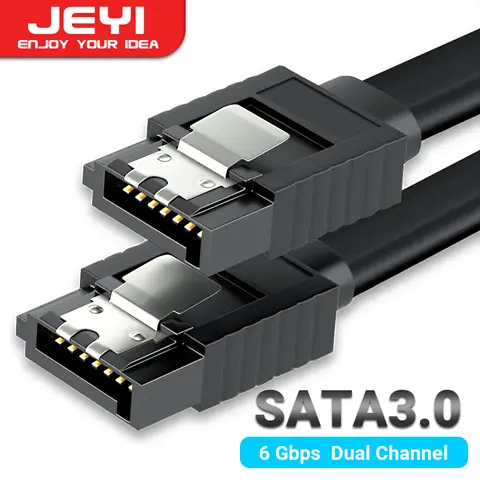 JEYI SATA Cable III 6Gbps Straight Bend HDD SDD Data Cable 40cm with Locking Latch for SATA HDD SSD CD Driver CD Writer