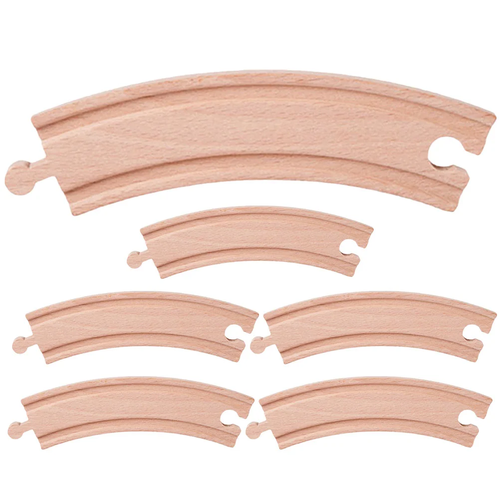 6 Pcs Track Wooden Tracks Toy Train Model Kids for 3 Year Old Playthings Child Childrens Toys