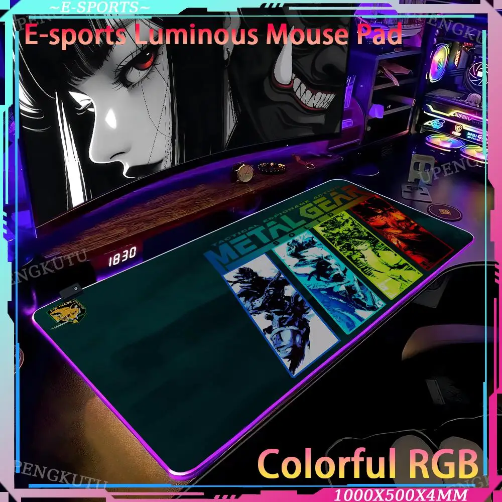 Metal Gear Mouse Pad RGB Cute desk pad game Writing accessories mouse Computer desk accessories Computer desk pad