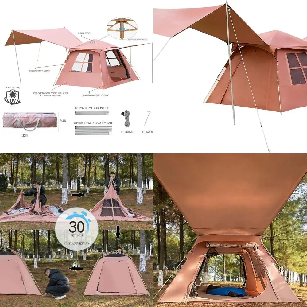 

Quick Setup 2-Person Camping Tent: Coffee Edition