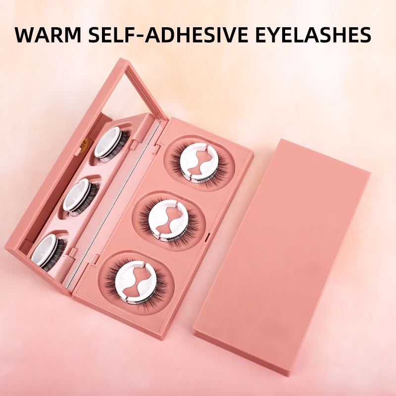 Glue-free self-adhesive three pairs of natural false eyelashes Reusable waterproof eyelash extension natural makeup