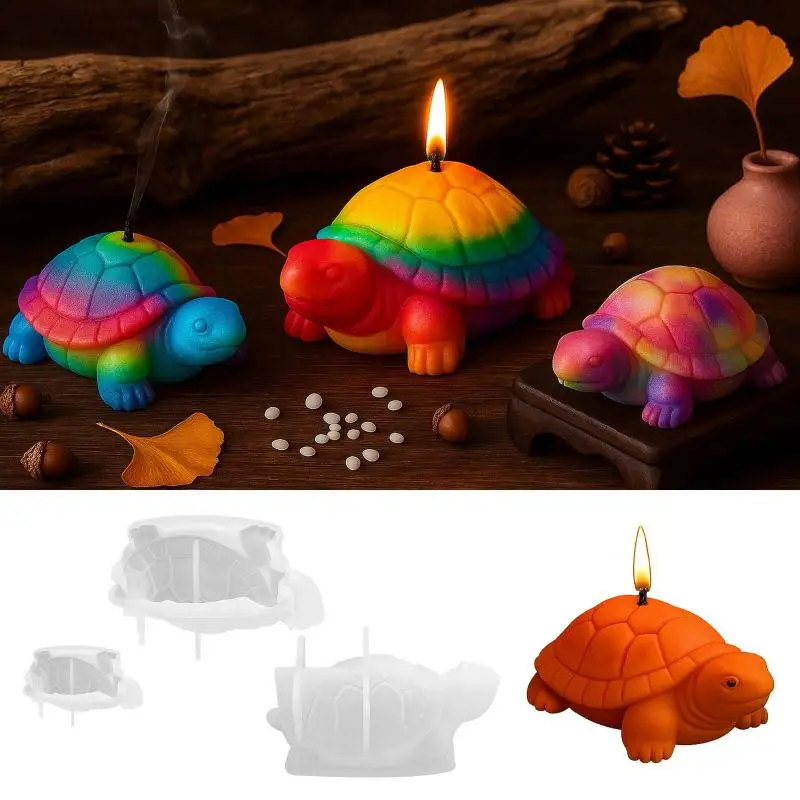 Stereo Turtle Silicone Candle Mold DIY Handmade Animal Shape Aromath Soap Plaster Resin Craft Casting Molds Home Decor