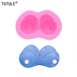 Breasts Mold Food grade silicone Mold Shake the bed keychain epoxy Polymer Clay Mold Woman Genital Cake Chocolate Silicone Mold