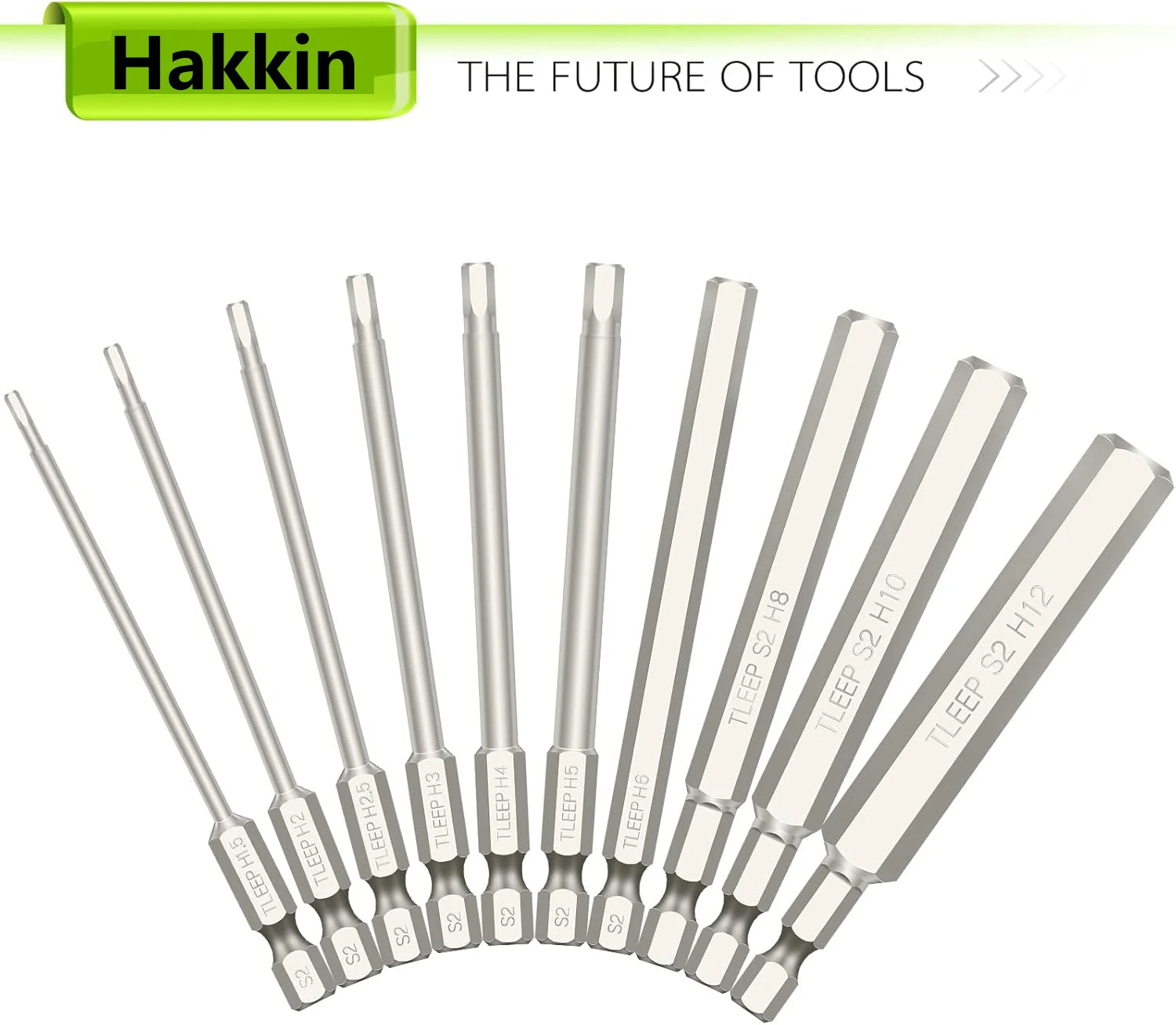 10Pcs Metric Hex Head Allen Wrench Drill Bits Set 100mm Hex Bit Set S2 Steel Allen Screwdriver Bit Magnetic Hex Key Drill Bit