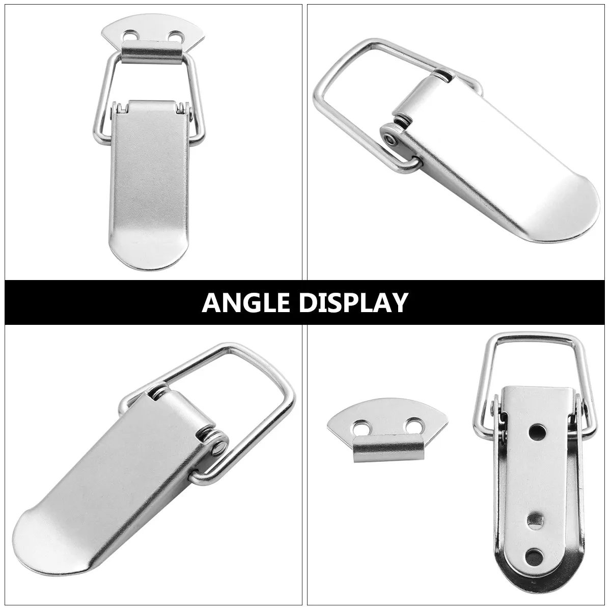 

10 шт. серебристых пружинных защелок из нержавеющей стали для ящиков, инструментальных шкафов и сундуков