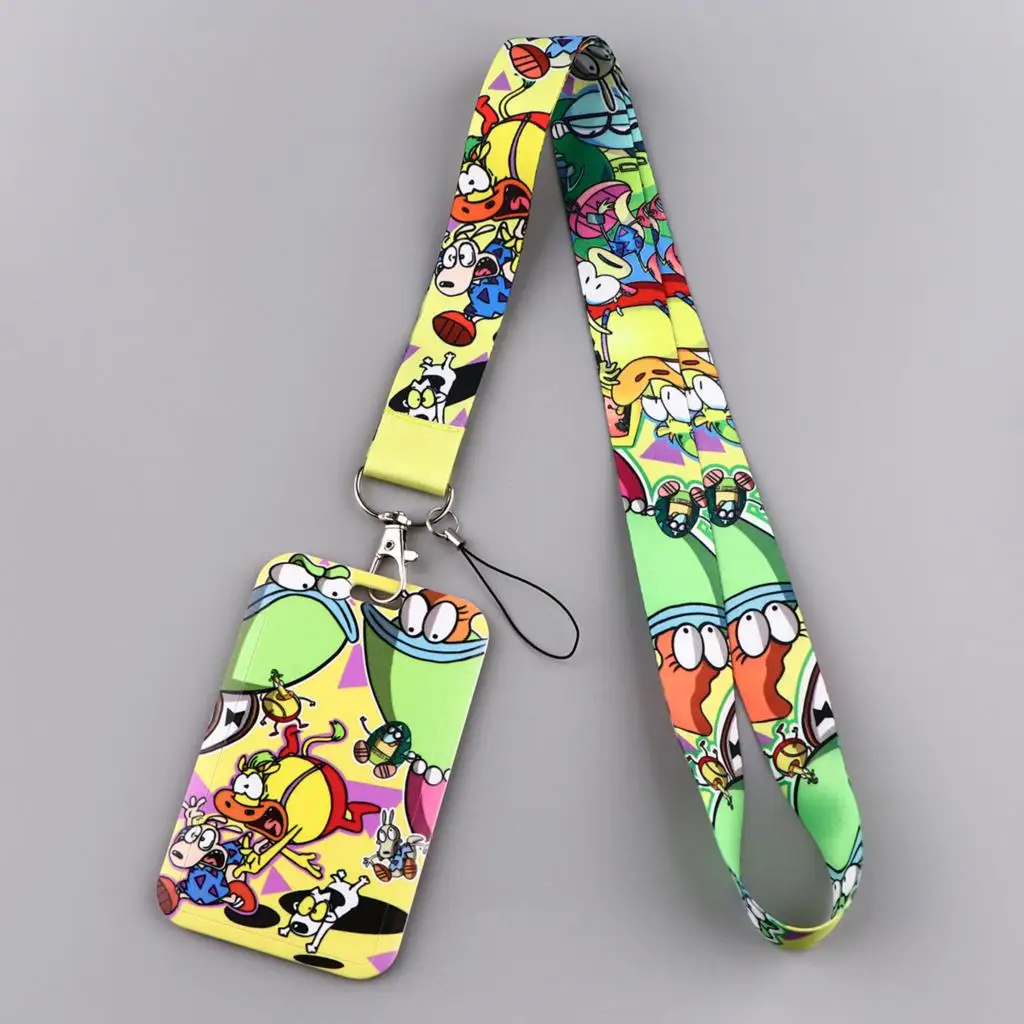 Cartoon Lanyard For Key Chain ID Credit Card Cover Pass Mobile Phone Charm Neck Straps Badge Holder Key Ring Novel Accessories