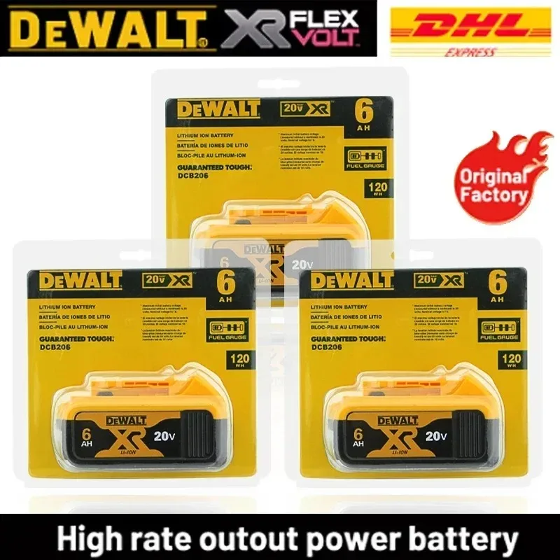 DHL Ship DEWALT 20V 6.0Ah dobíjecí lithium-iontová baterie pro elektrické nářadí Náhradní max DCB184 DCB200 DCB182 DCB180 DCB181 - náhled 2