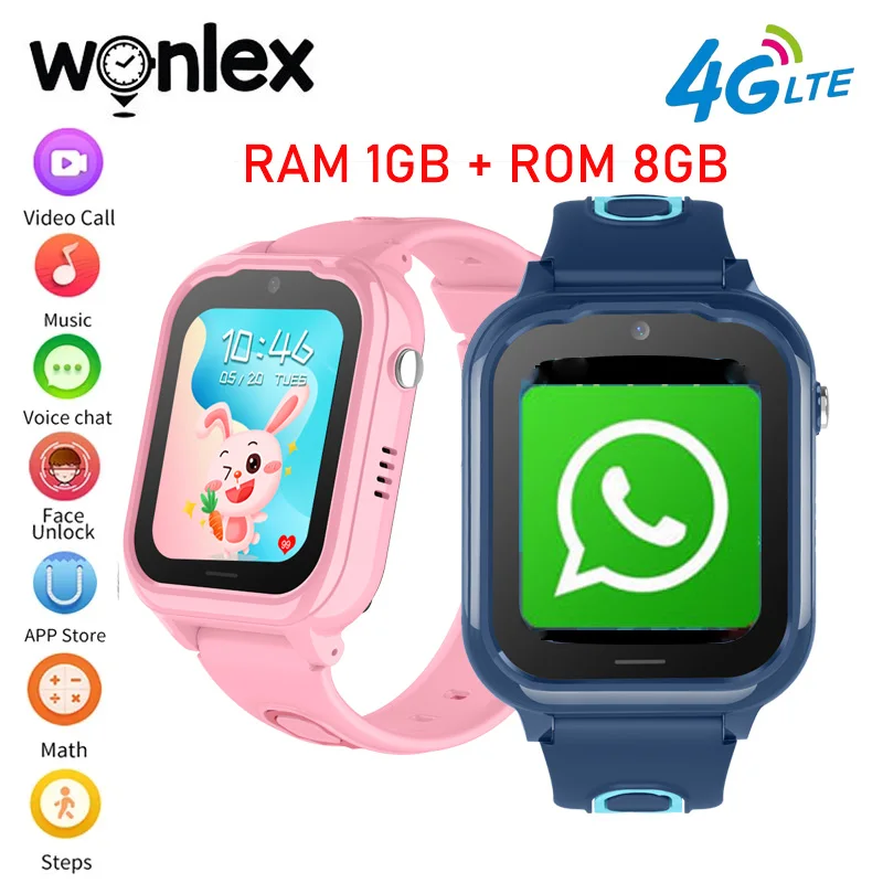 

Getfitsoo KT28 Kids Smart Watch 4G LTE 1.69 inch screen Android 8.1 GPS Positioning SOS Children's Video Call Popular WhatsAPP