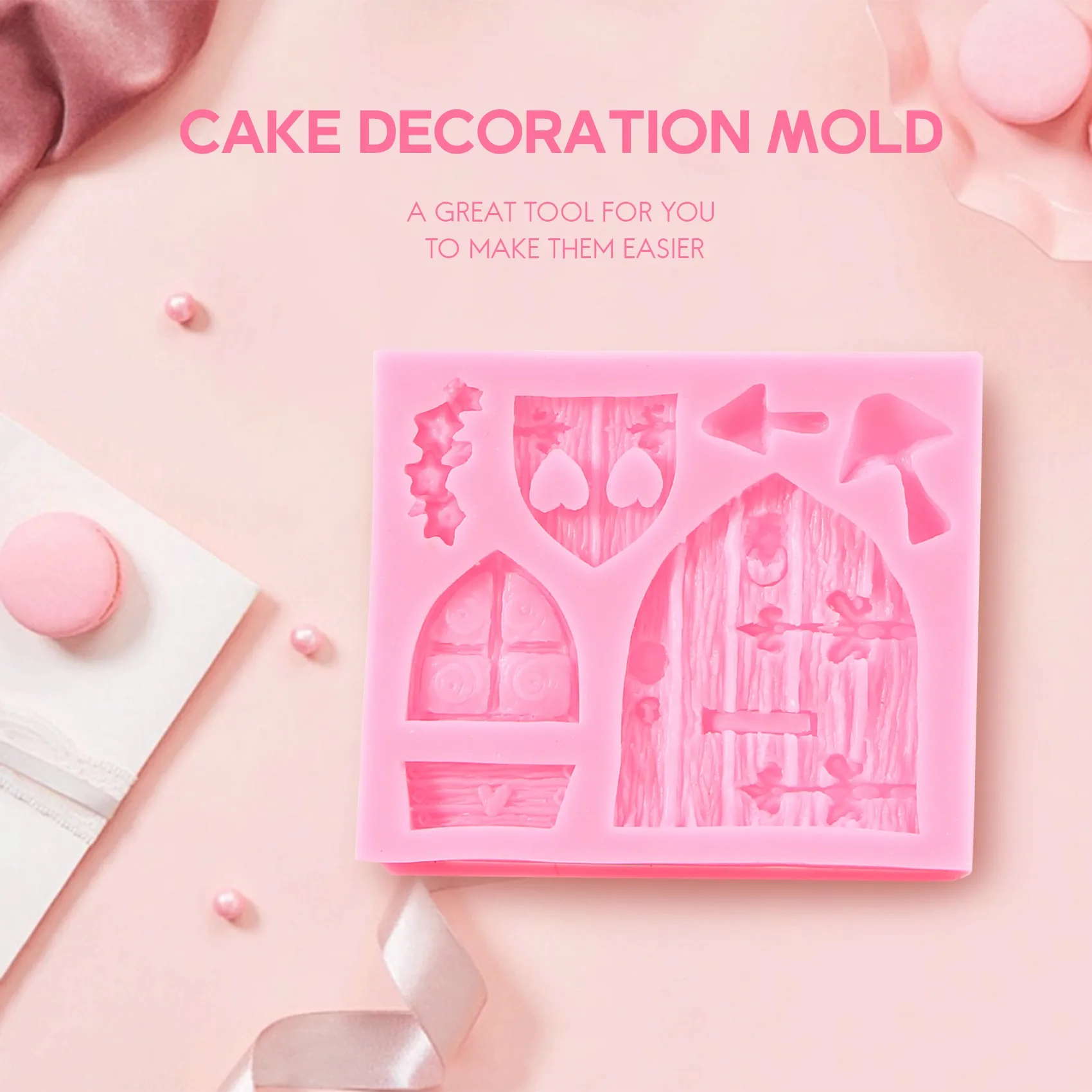 3D Fairy House Door Silicone Fondant Chocolate Cake Sugarcraft Mould Mold Tool