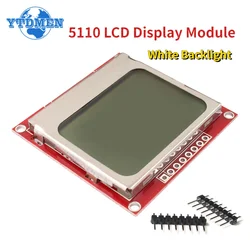 1PCS LCD Display Module Dot Matrix Display Module White Backlight Adapter PCB 84*48 84x48 for Nokia 5110 Screen for Arduino