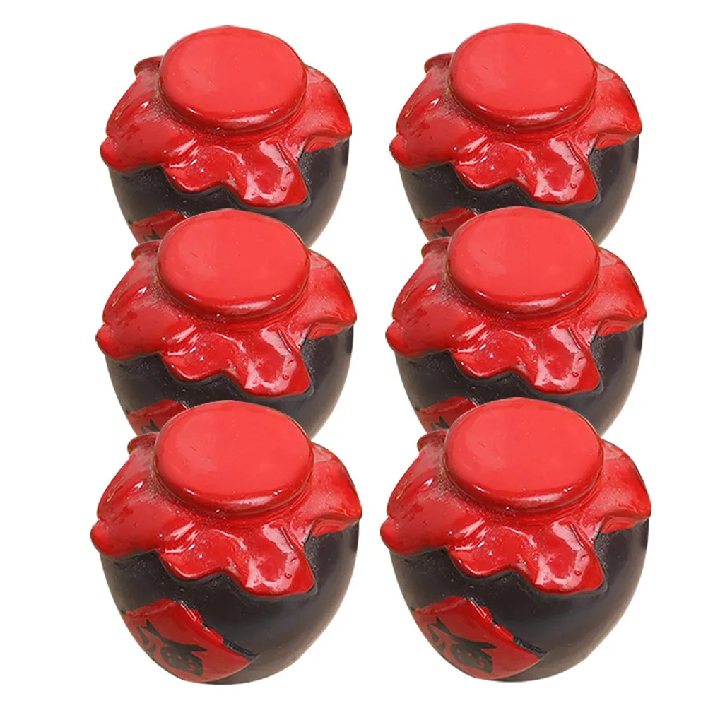 

6Pcs Mini Wine Jar Props Cute Exquisite Miniature Design Easy Clean Sturdy Material Mini House Tabletop Decor Accent