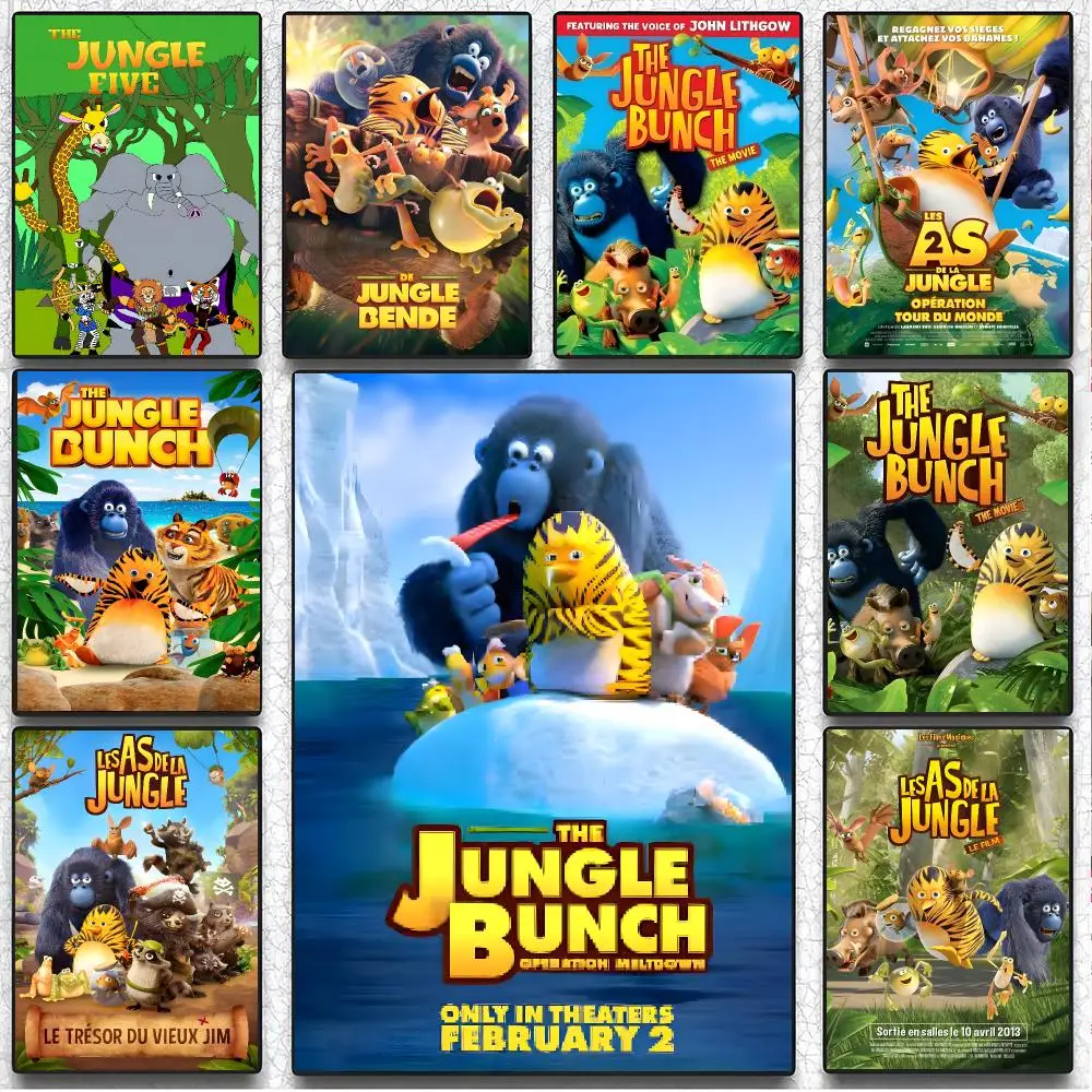 animation comedy T-The Jungle Bunch Poster Artistic Instant Peel-Off Wall Decor Atmosphere Setter for Bedside & Shared Room
