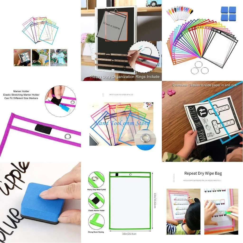 

H37F Worksheet Pocket with Marker, Eraser, Binder Rings