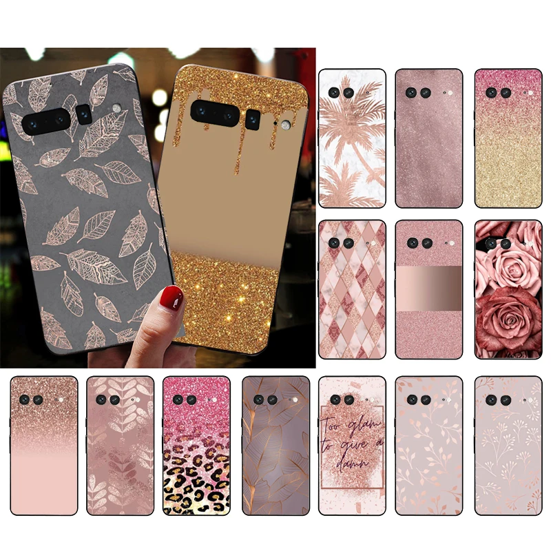 Phone Case for Google Pixel 8 7 Pro 7a 6A 6 Pro Pixel 8A 4A 3A 4 XL Pixel 5 6 4 3 3A XL Rose Gold Case