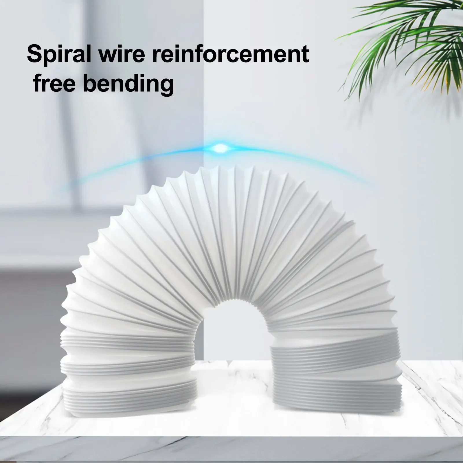 Tubo de escape de aire acondicionado, extensión de conducto, portátil, blanco, Extra largo, mejora del hogar, PVC + alambre de acero
