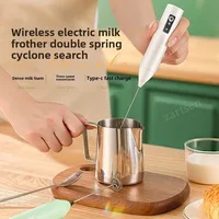 Wireless Milk Frother Electric Type-C Handheld Blender Stainless Steel Mini Coffee Maker Whisk Mixer For Coffee Cappuccino Cream 2