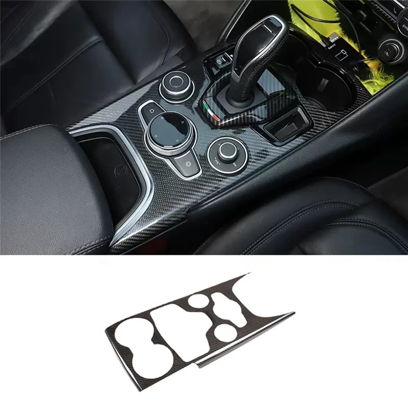 

For Alfa Romeo Giulia 2020-2022 Dry Carbon Fiber Car Gear Panel Decoration Cover Trim Sticker Interior Parts