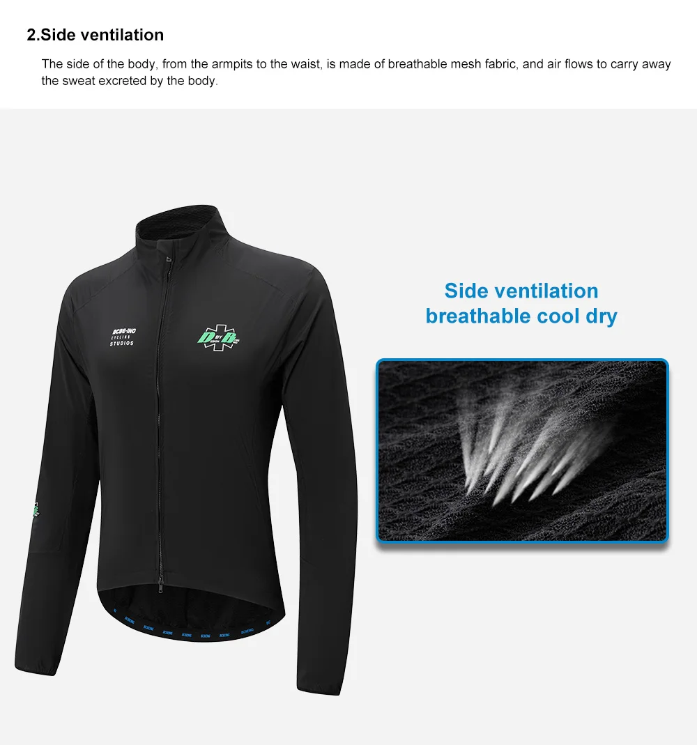 BCBE-ING Radjacke für Herren, leicht, atmungsaktiv, schnelltrocknend, wasserdicht, winddicht, professionelle Fahrradjacke, schmal geschnitten, kurzes Design. – Detail 5