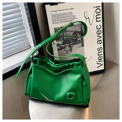 Green Simple Trend Women Crossbody Bags Summer Commute All-match Trapeze Tote Packs Casual Hasp Bags 5 Color