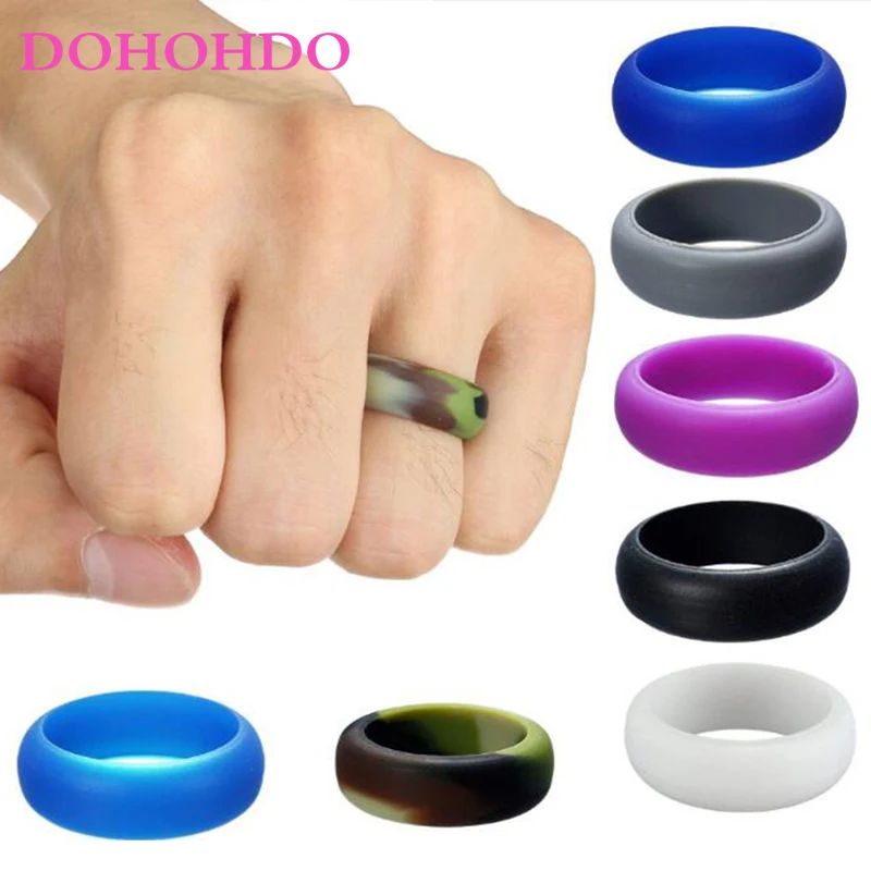 Rings For Women Men Silicone Ring Food Grade FDA Silicone Finger Ring Hypoallergenic Flexible Sports Antibacterial Rubber Ring