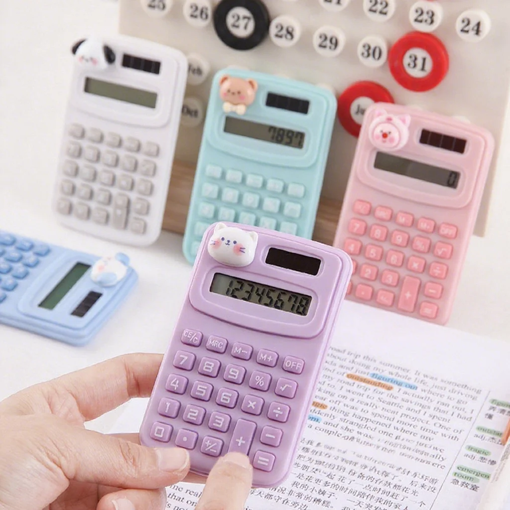 Portable Mini Cute Calculator Cartoon Digit Calculator Students Office School Supplies Stationery