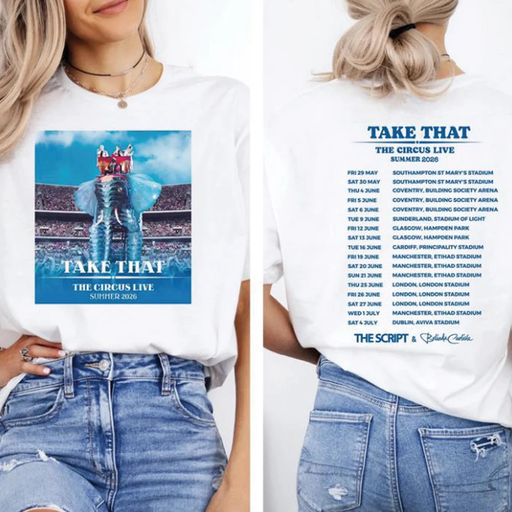 2026 Take That The Circus Live Tour T-Shirt TT & Party Music Band Concert Tee Tshirt Unisex Summer Graphic Short Sleeves Tops