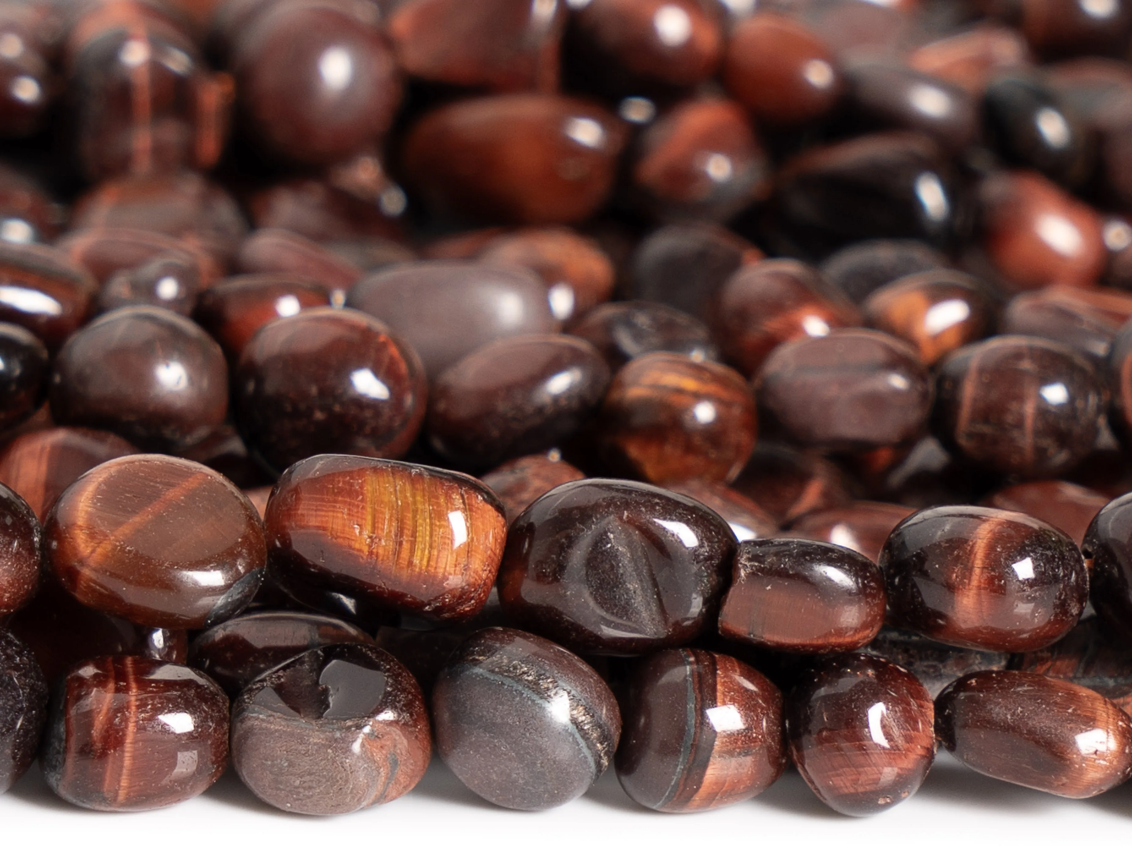 5-7MM Mahogany Red Tiger Eye Beads Pebble Nugget Grade AA Genuine Natural Gemstone Beads for New Year Gift Jewelry Making