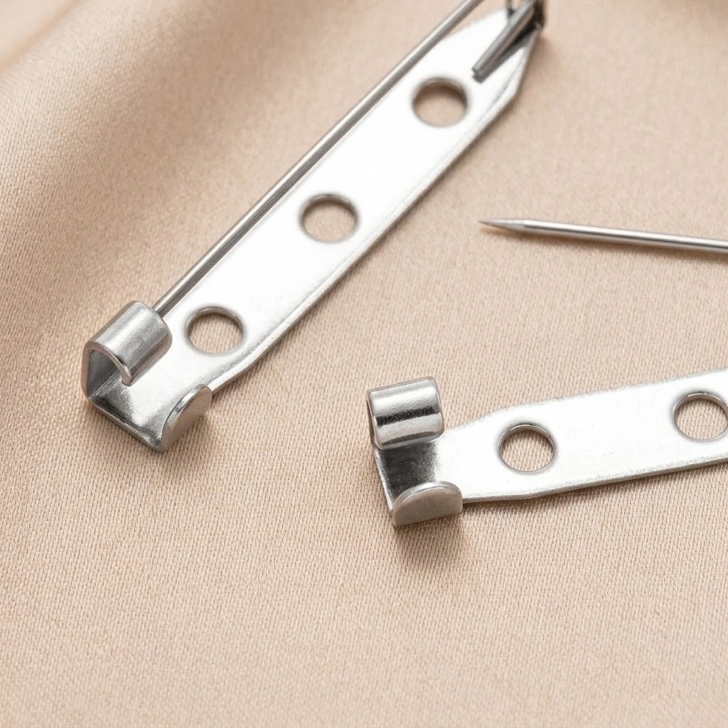 20/50pcs 14 17 19 25 32mm Stainless Steel Brooch Pin Back Bar Pin Back Clasp for Crafts Badge Name Tag DIY Jewelry Making Decor