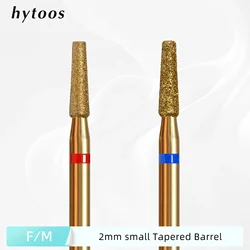 HYTOOS 2mm Tapered Cuticle Clean Nail Drill Bits, Titanium Russian Diamond Nail Bit Nail Cleaner Accessories for Dead Skin