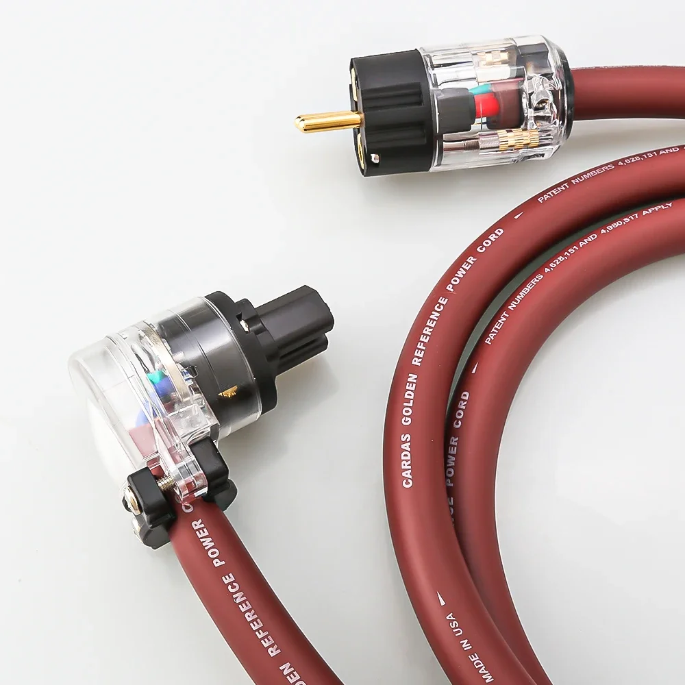 HIFI Cardas golden reference DIY Power Cord 90 Degree Right Angle EU/US Power Plug IEC Female Power Connector Schuko Power Cable