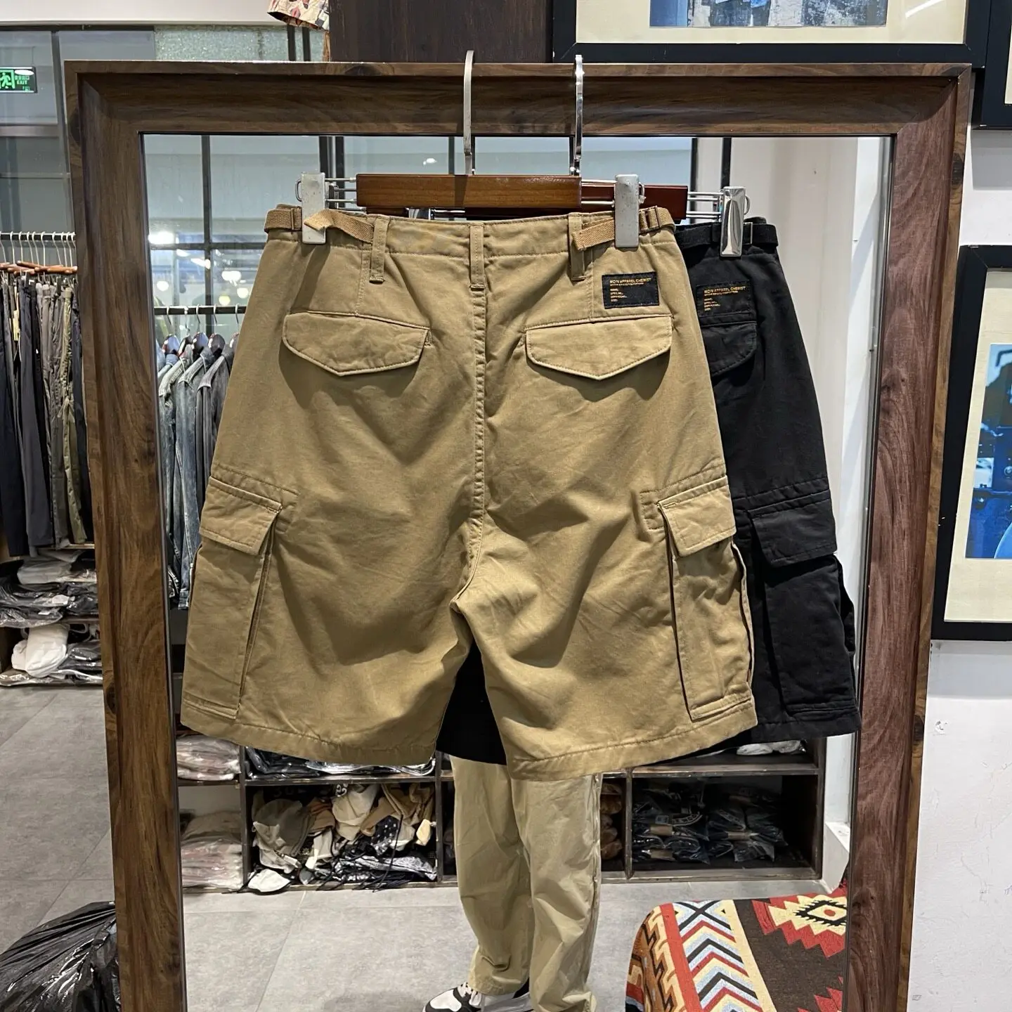Heavyweight American Retro Washed and Distressed Loose Straight Workwear Shorts for Men Summer 100% Cotton Multi-pocket Trendy