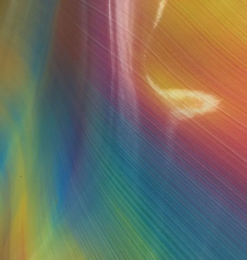 

Fashion 0.8mm Thickness Rainbow Effect Shoes/Bag Patentes TPU Synthetic Leather Material