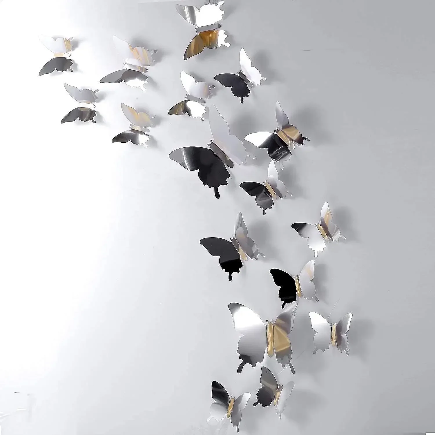 3D Butterfly Art Mirror Wall Stickers Acrylic Removable DIY Party Decoration Living Room Bedroom Home Decoration Crystal Sticker