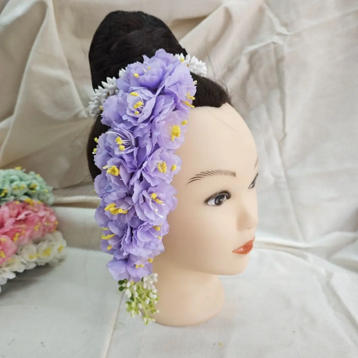 

Dai Thai hair flower comb ethnic dance headgear