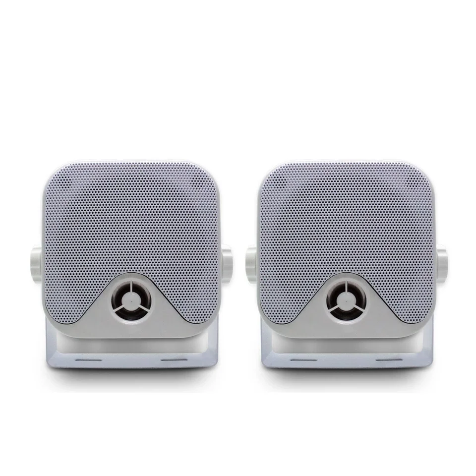 4 Inch Marine Box Speakers 100W Surface Mount Boat Audio System Weatherproof for Golf Cart RV UTV ATV Tractor Patio