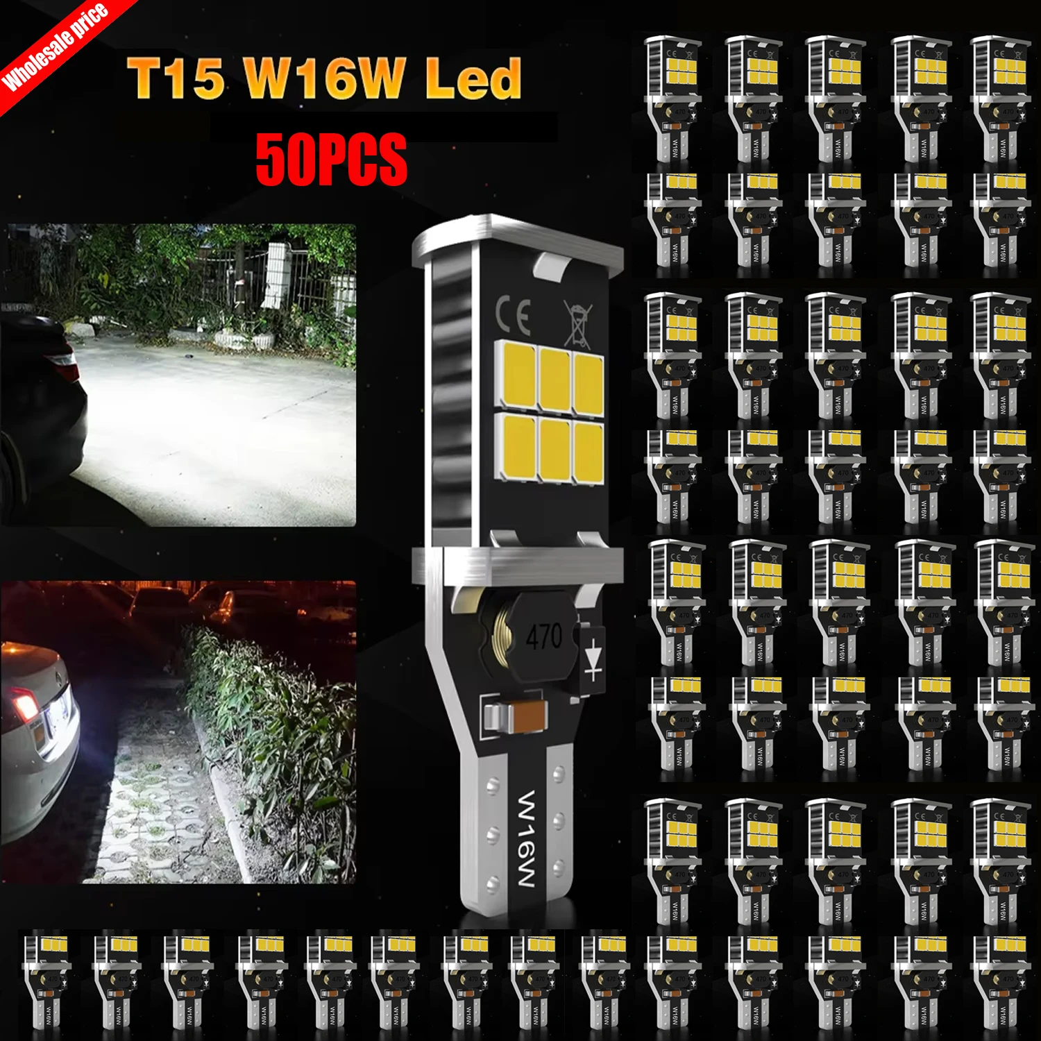 50PCS W16W T15 921 912 LED Third Brake Light No Error Code White Plug and Play No Adapter Required For Skoda Superb 2 Karoq 2017