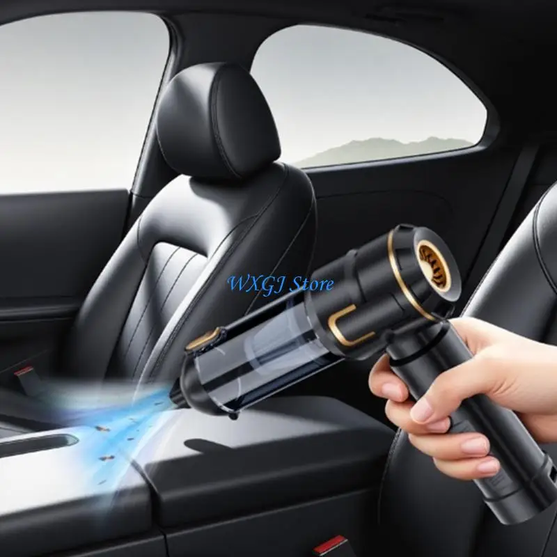 37JE Detachable Car Vacuum Featuring LED Light Multifunction Design Including Suction Blower Inflator Sealer Function