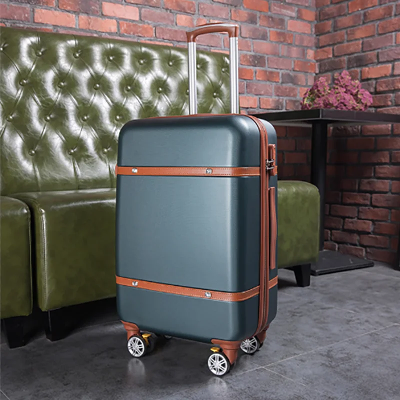 2023 New vintage luggage female 20 "small boarding box pull rod box 24 combination box male travel box student