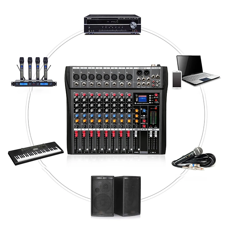 Audio Mixer Sound Mixing Table Card Professional Pc Digital Consoles Interface Console Pro Equipment 8 Channel Dj Controller