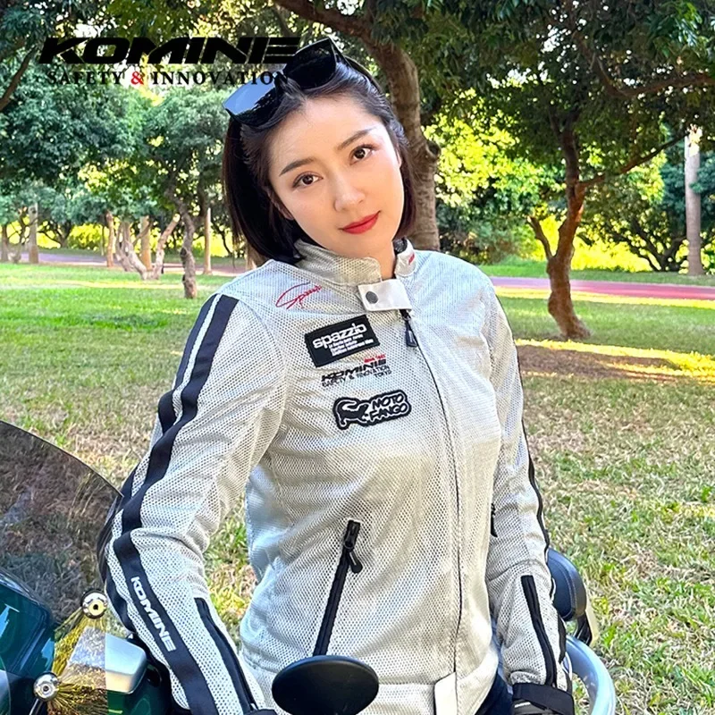 KOMINE JK-0143 Motorcycle Jacket Spring and Summer Mesh Breathable Retro Motorcycle Cycling Jacket for Men and Women