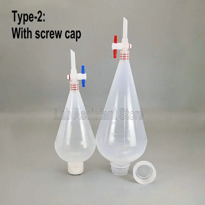 1pcs Lab 125ml/250ml/500ml/1000ml PP Dropping Funnel Plastic Separatory Funnel High Temperature Resistance Laboratory Supplies