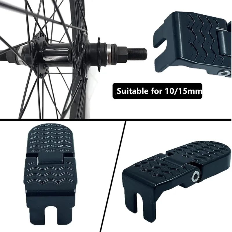 10/15 MM U Slot Fahrrad Hinten Pedale Klapp Hinten Sitz Fußstütze Pedale Radfahren Zubehör für Mountainbike Klapp fahrrad – Detail 3