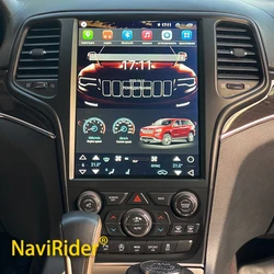2 Din Car Multimedia Stereo For Jeep Grand Cherokee 2017 Radio Android 13 Screen 12.8inch Tesla Style Video Player GPS Head Unit