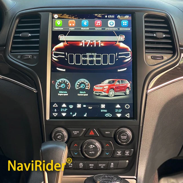 ジープグランドチェロキー2017用メディアプレーヤー,カーラジオ,Android13,12.8,インチテスラスタイル,ビデオプレーヤー,2 din