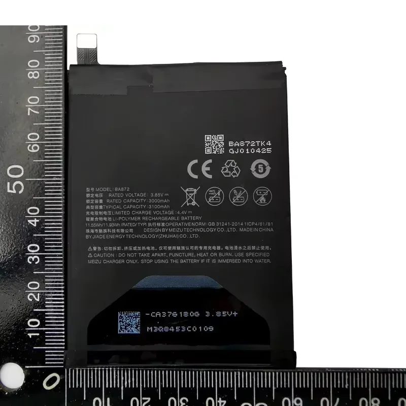 100% Original 3060mAh BA872 Battery For Meizu Meilan 16X Phone Latest Production High Quality Batteries Bateria+ Tools