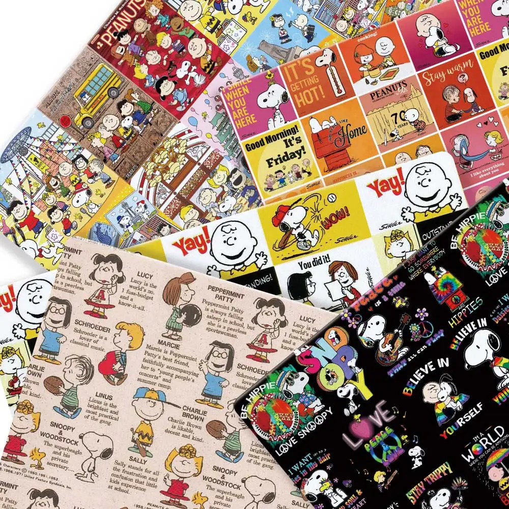 TAKARA TOMY Snoopy fabric140x50CM Cartoon printed fabric Patchwork Tissue Kid Home Textile Sewing Doll Dress Curtain
