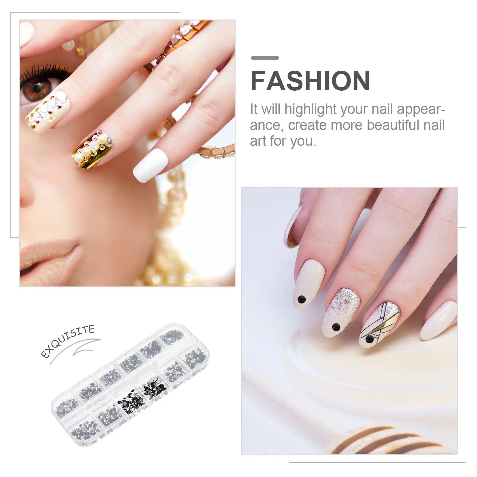 

1Set Exquisite Rhinestone Nail Charms DIY Manicure Decors Safe Sturdy Materials Bright Colors Delicate Details