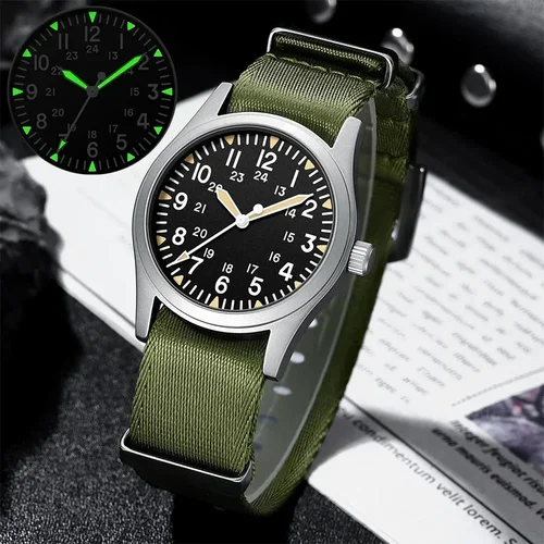 MILITREK 2025 nuevo reloj de cuarzo militar retro VH31 para hombre 37mm zafiro acero inoxidable 100m impermeable C3 luminoso reloj hombre