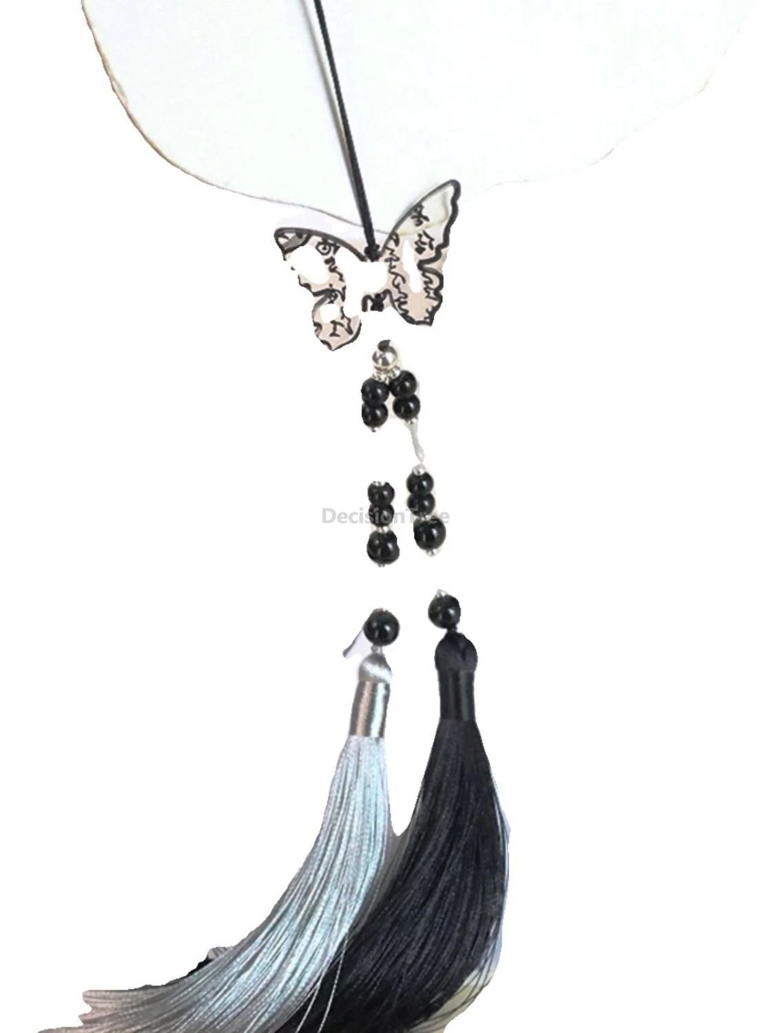 Chinese Butterfly shape hanfu skirt long tassels waist belt accessory antique hanfu Robe Placket hanfu hanging waist pendant