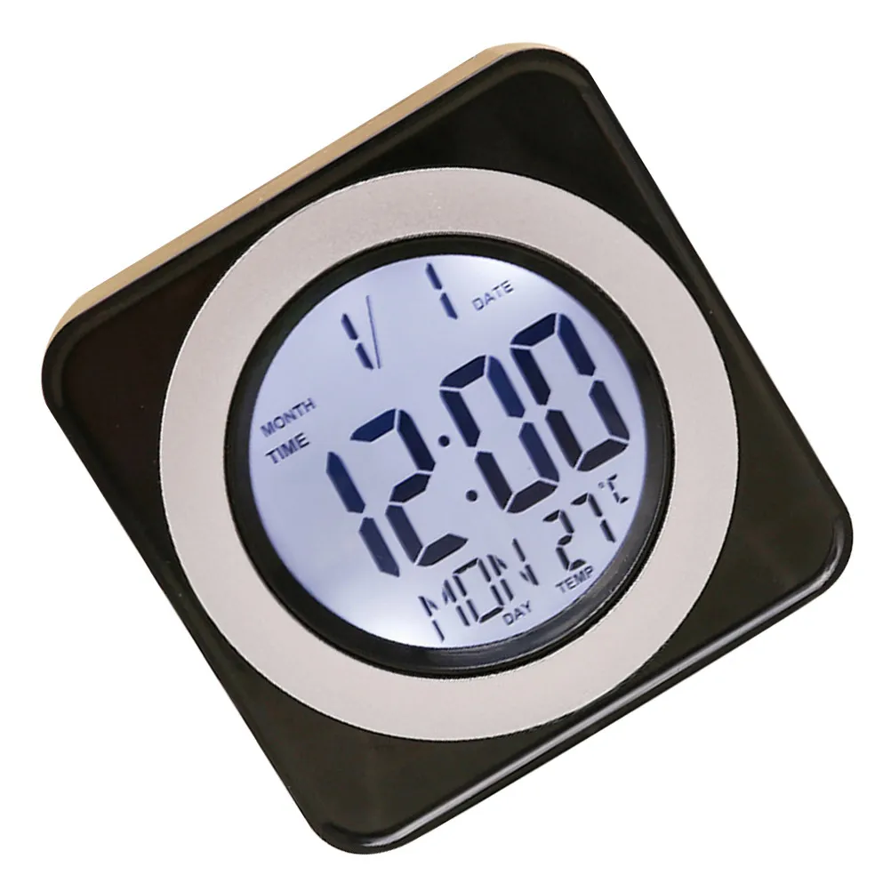 Digital Thermometer Alarm Clock Featuring Time Date Month Week Temperature Display Smooth Base Stable Structure Home Use Quiet